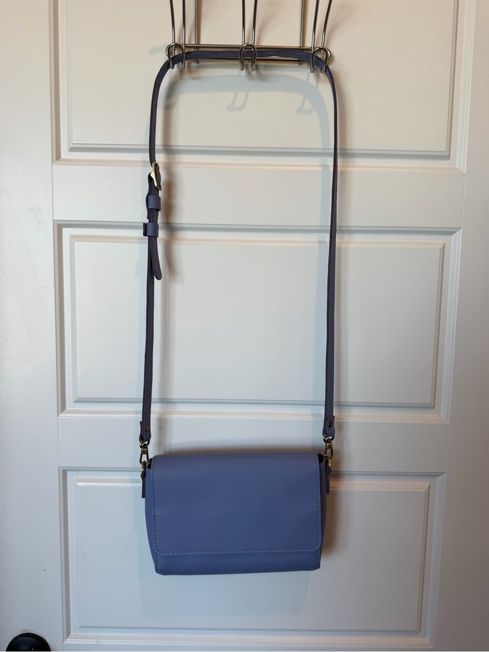Portland Leather Lavender Crossbody Bag with Adjustable Strap